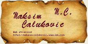 Maksim Čaluković vizit kartica